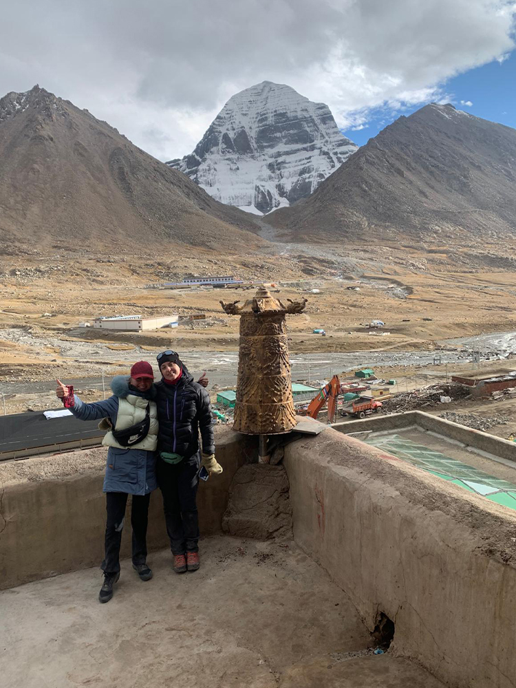 Capturing memories at Dirapuk Monastery opposite with Mount Kailash