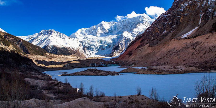 The view up the valley of the beautiful Midui Glacier