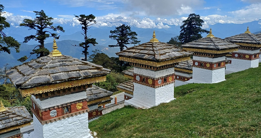 108 chortens at Dochula Pass Bhutan