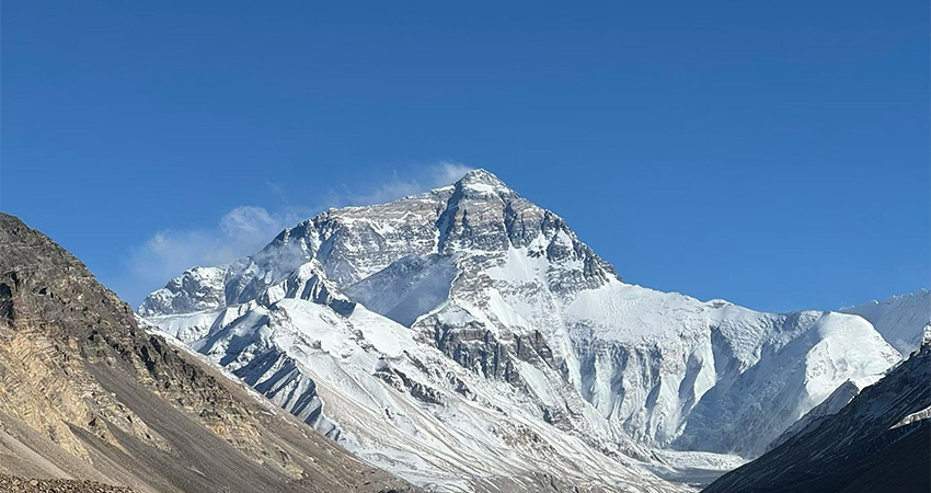 Mount Everest close view from Everest Base Camp