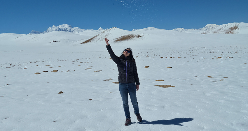 Enjoy the snow on the roof of the world