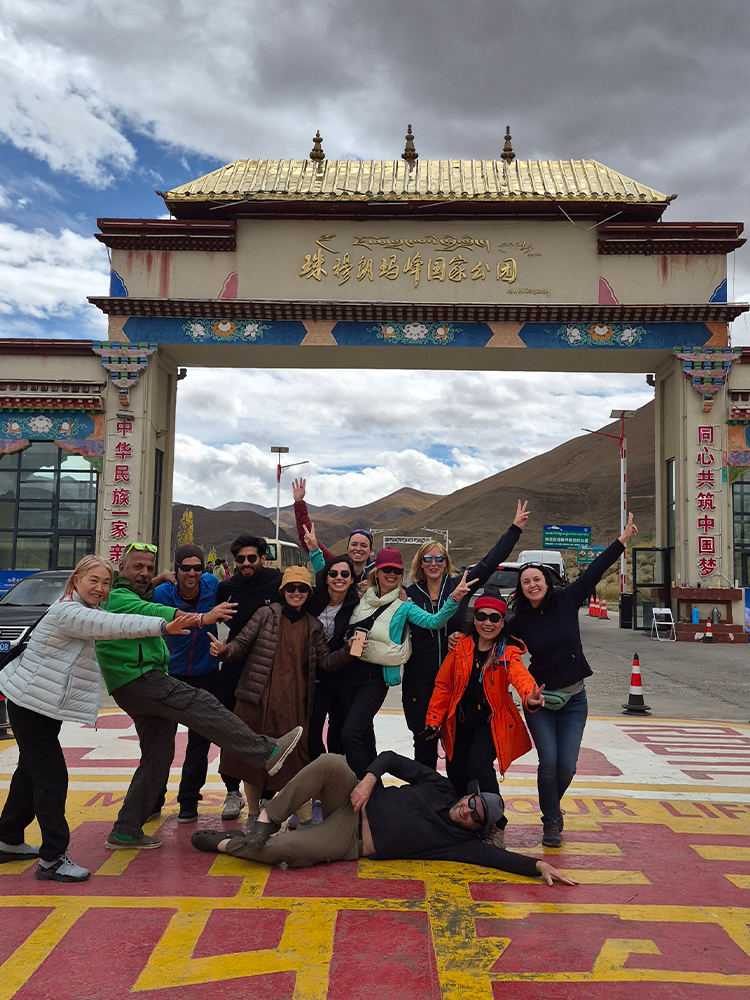 Taking photos before entering the Qomolangma National Nature Preserve