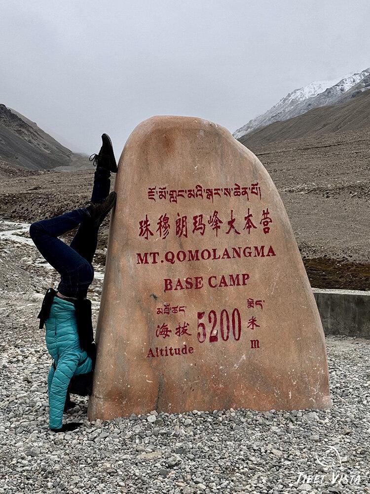 Photo with the Everest Base Camp Monument