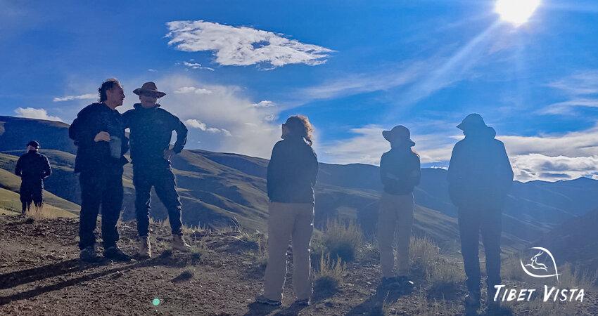 Using open-air toilet In the wilderness