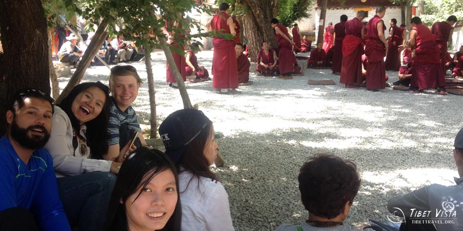 monks dabate in sera monastery
