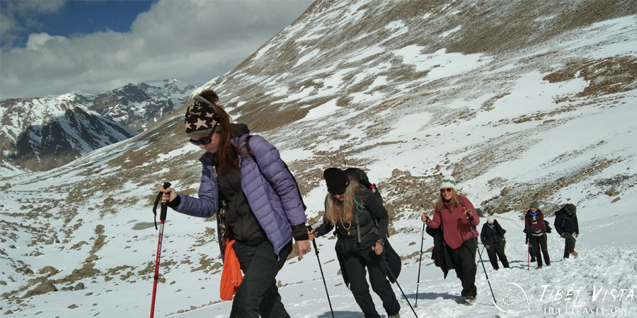  Our guests hiking uphill 