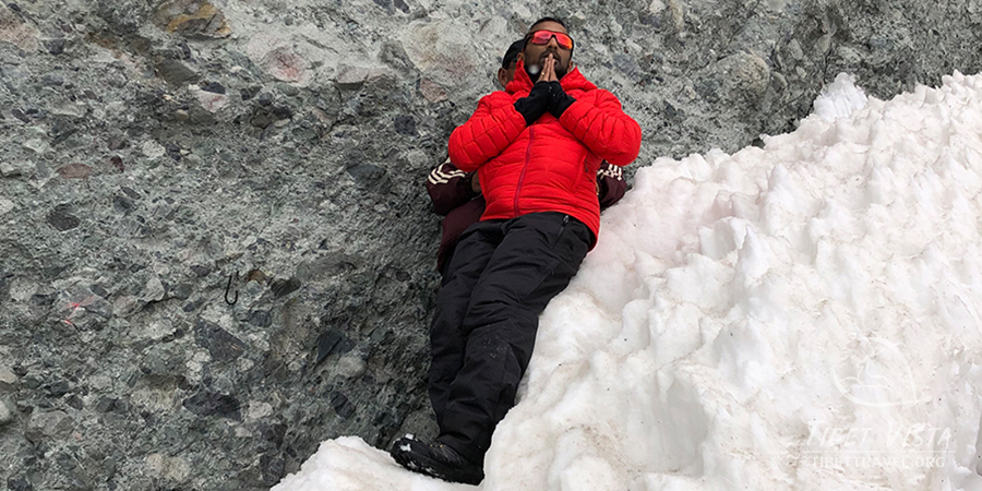 Prayers in front of Mt. Kailash