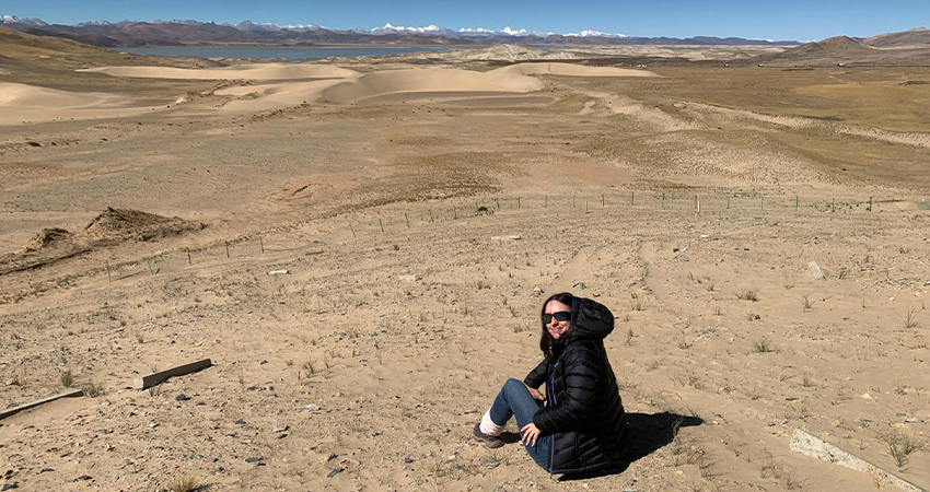 Immersed in the beauty of the snow-capped mountains of Tibet