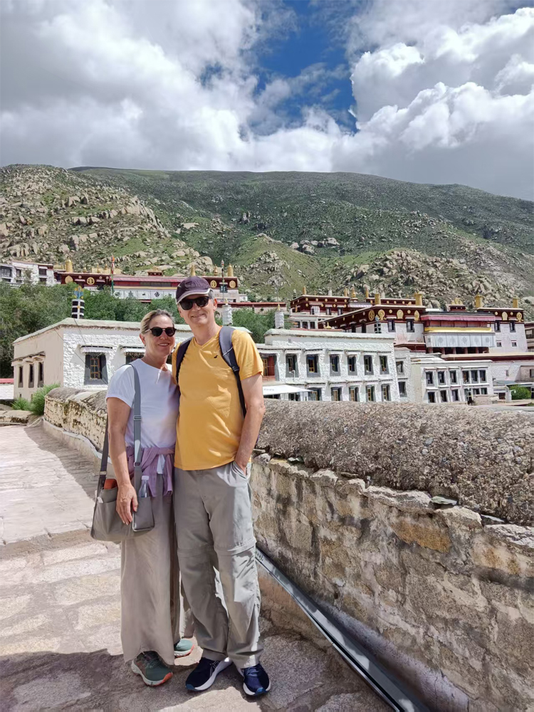 Travelers strolling at Drepung Monastery in Lhasa