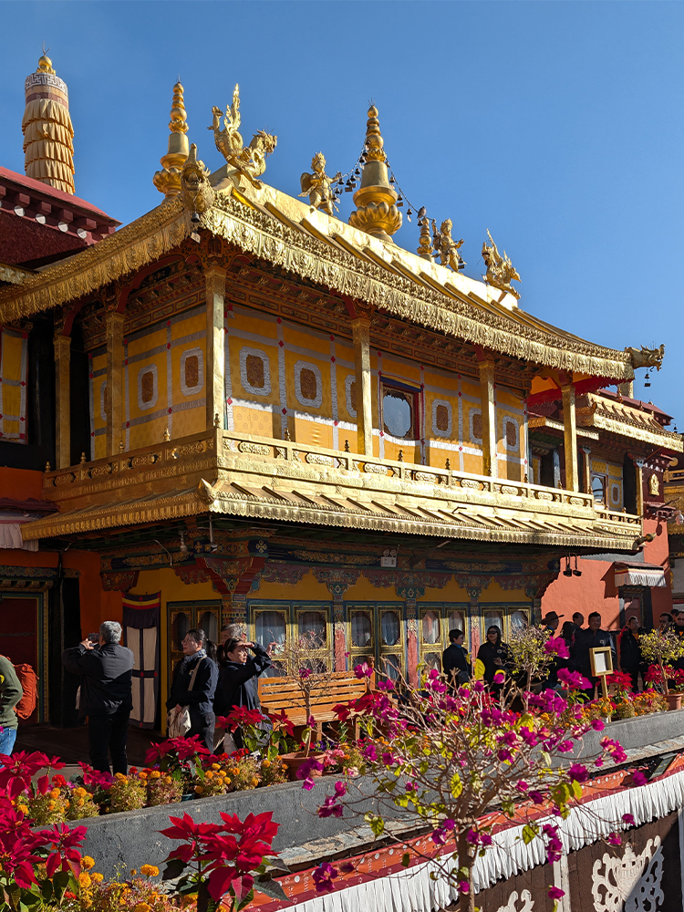 Golden roof of Jokhang Temple in Lhasa Tibet