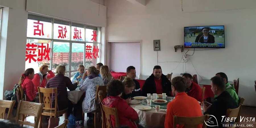 Having Dinner in Shigatse