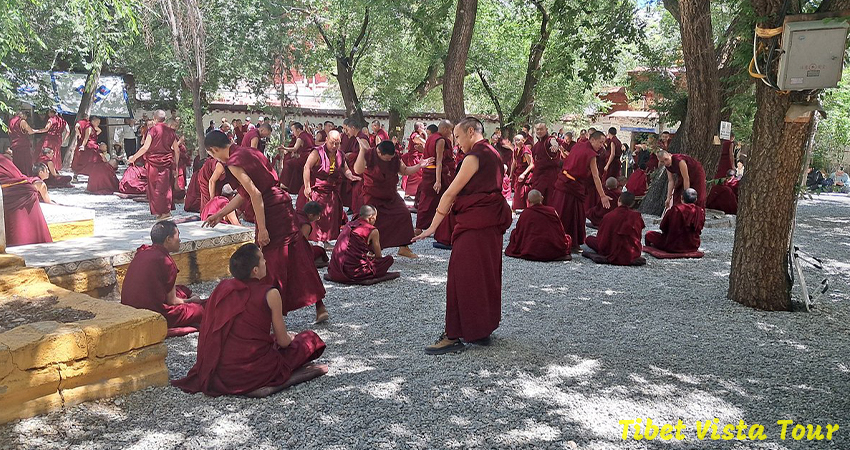 Tibetan monks debate at the Sera Monastery