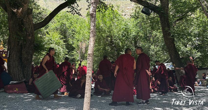Tibetan monk debate inside the Sera Monastery