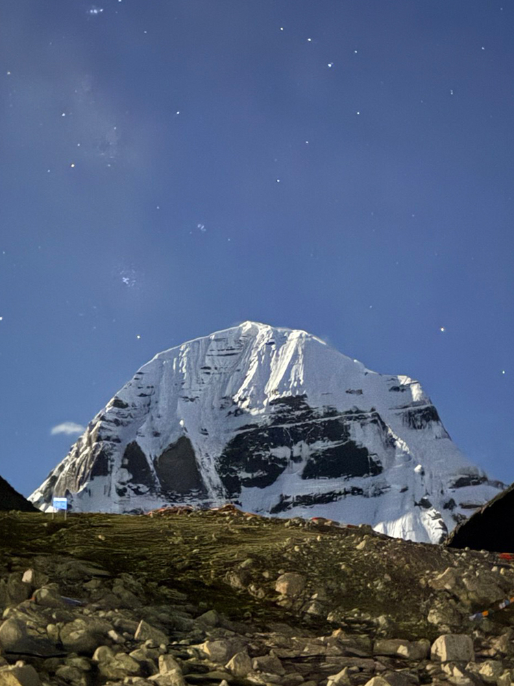 Mount Kailash under the starry sky