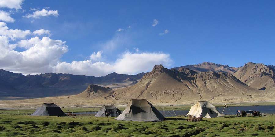 Tibetan Nomads living on highland