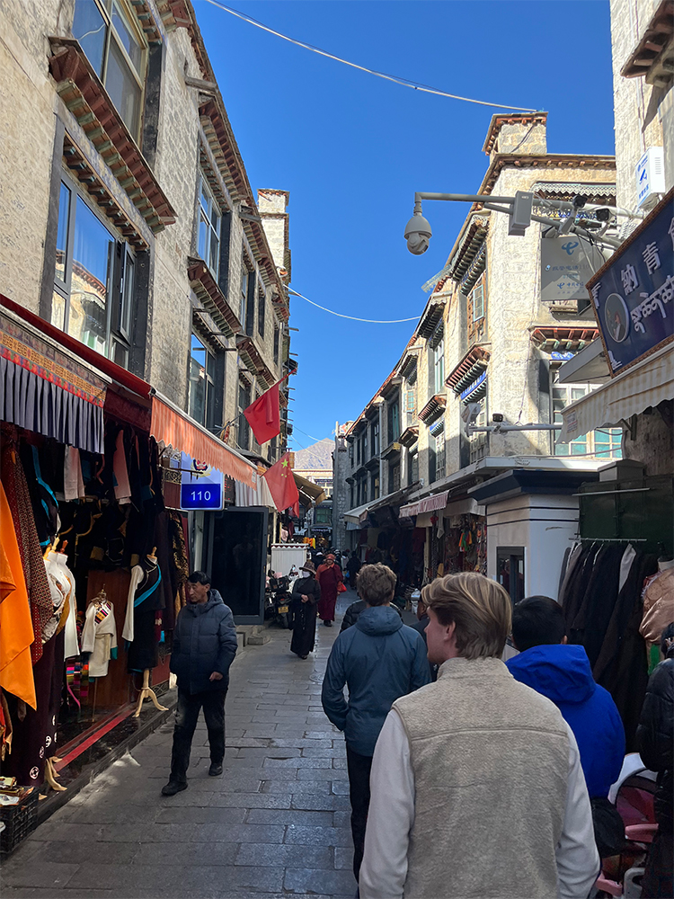 Barkhor Street Lhasa old town walking scene Tibet