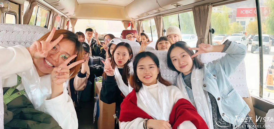 Taking the bus out of Lhasa to visit the exciting locations for surveys