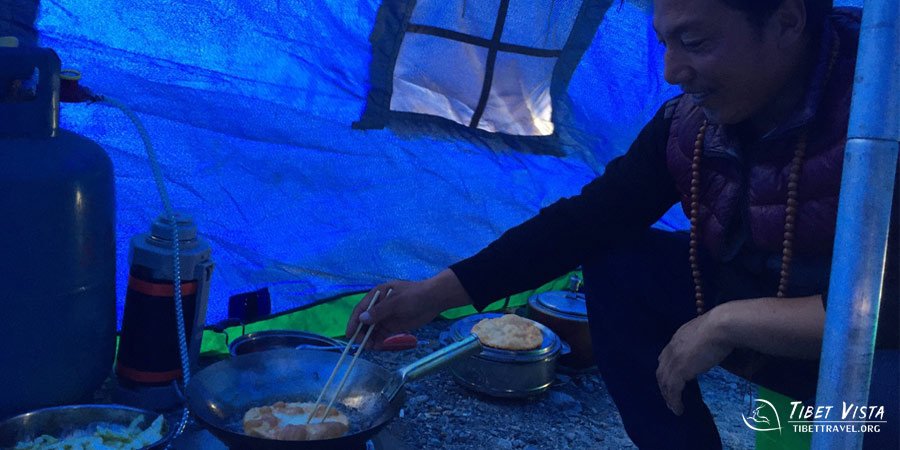 Making Dinner inside the Tents at Everest Base Camp