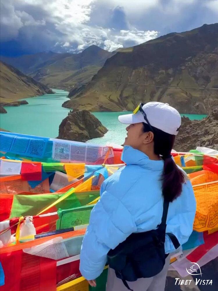 Visitors enjoy the turquoise lakes during their journey