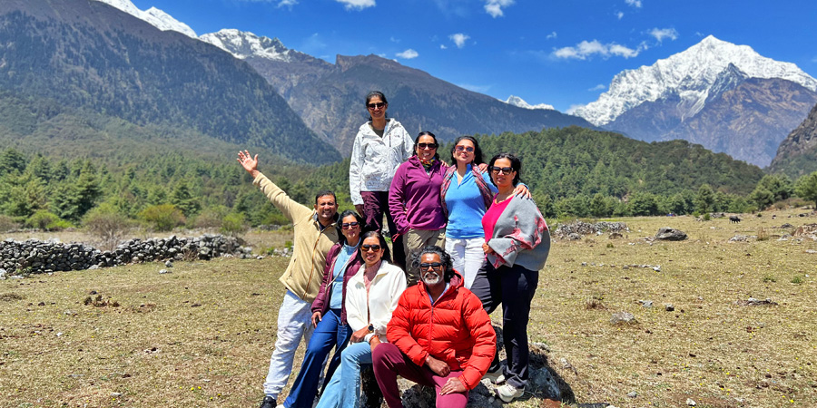 photos with the lush Gyirong Valley in Tibet