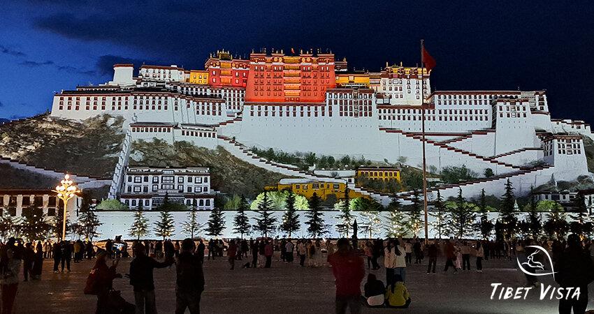 Potala Palace at night.