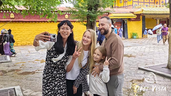 Our guests visit at Drepung monastery during Shoton Festival.
