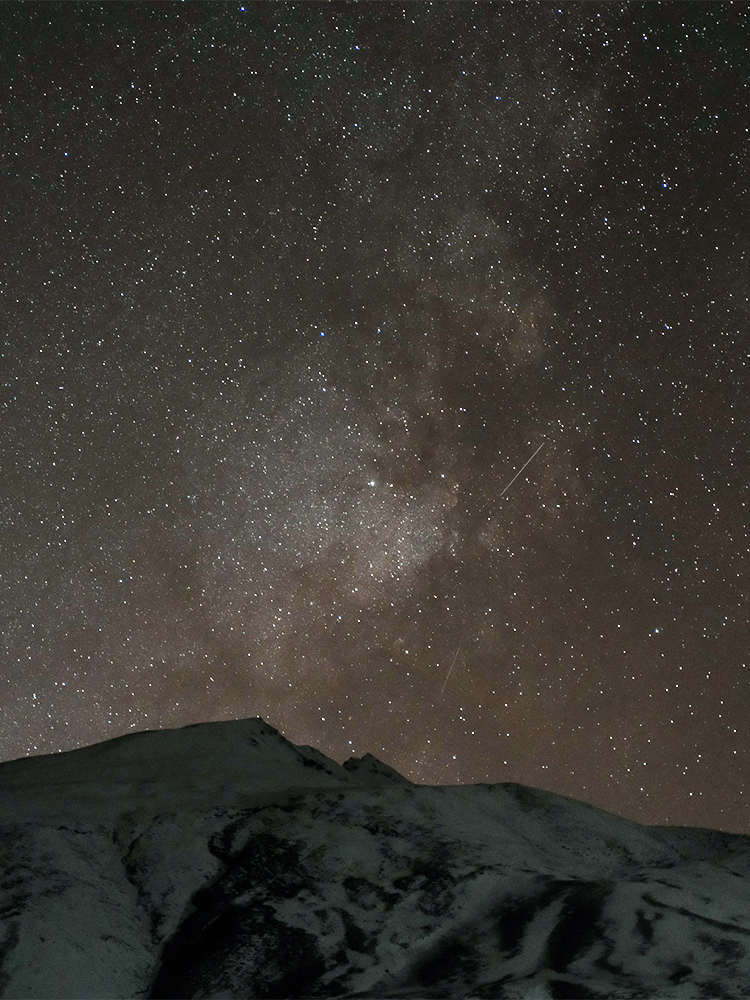 Starry sky above Tibet Everest Base Camp at night