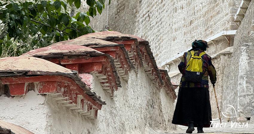 Walking through the Potala Palace.