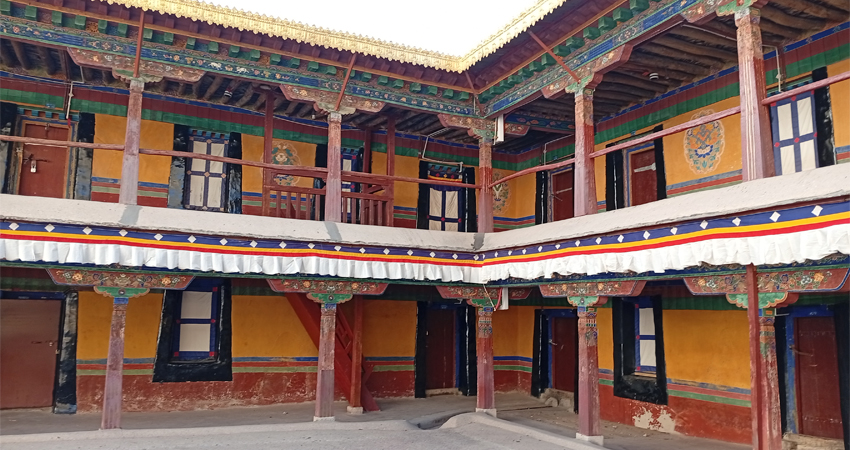 Monks dormitories at Tibetan monastery