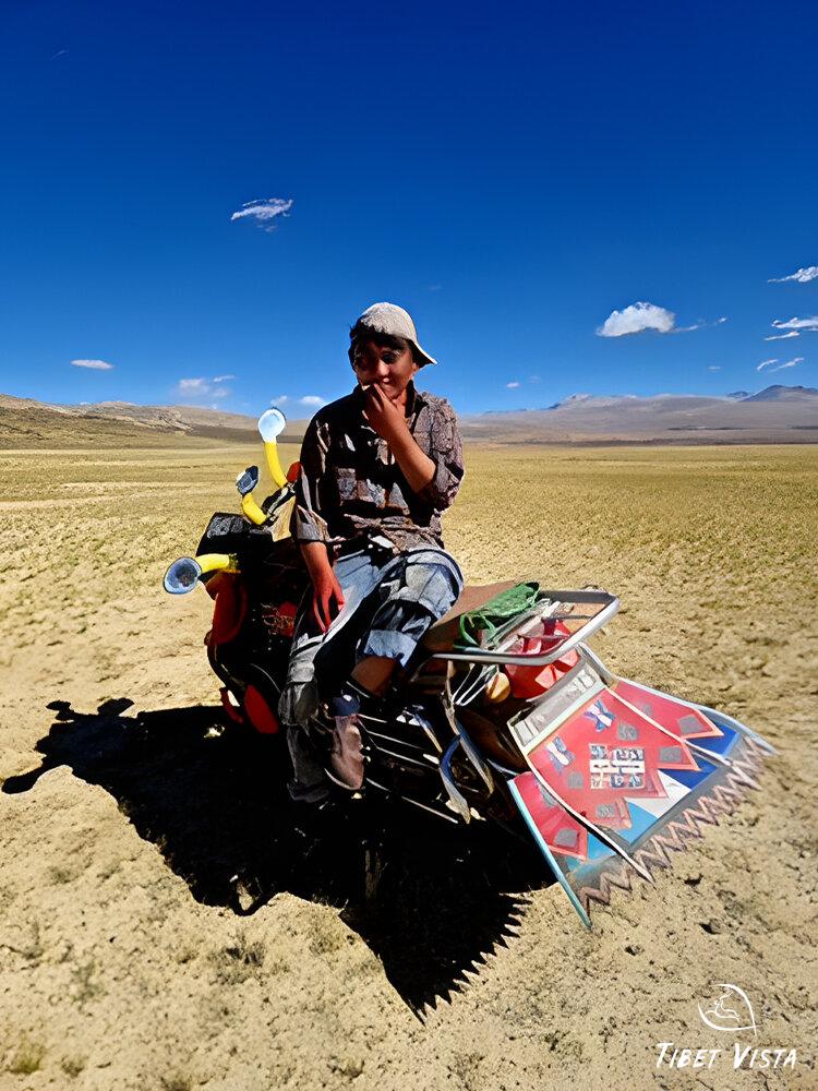A friendly Tibetan motorbike driver