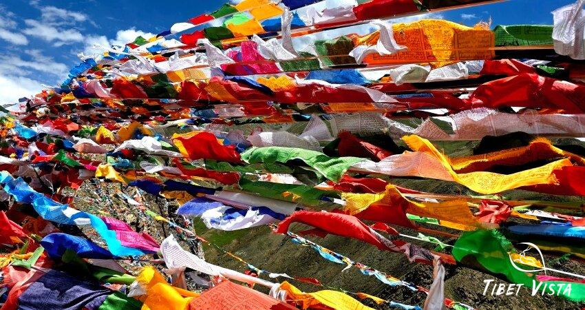 colorful tibetan prayer flags