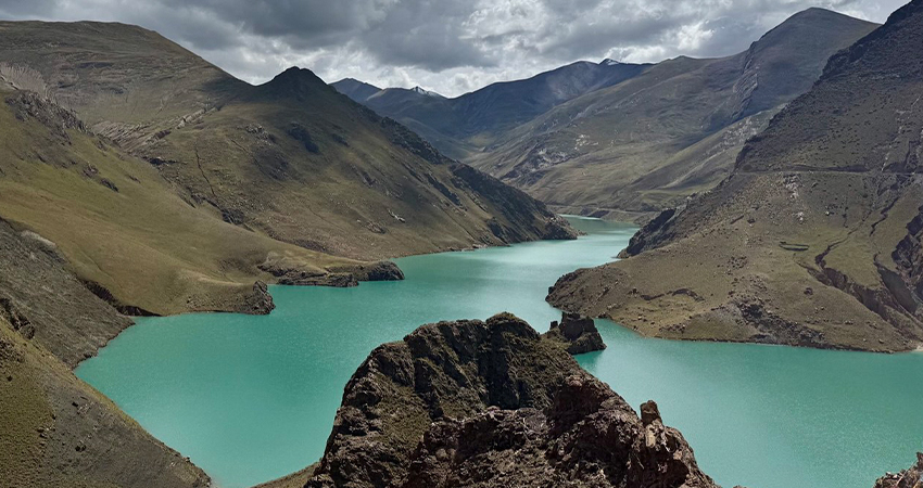Stunning view of alpine lak