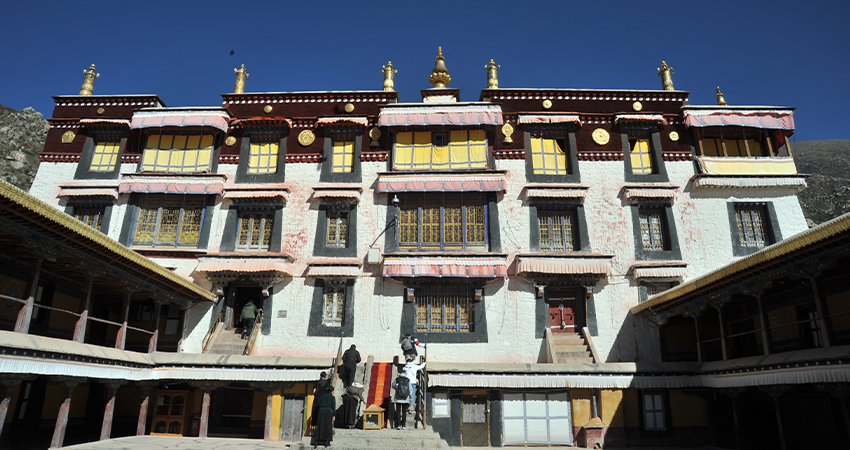 Monks dormitory in Drepung Monastery Lhasa Tibet