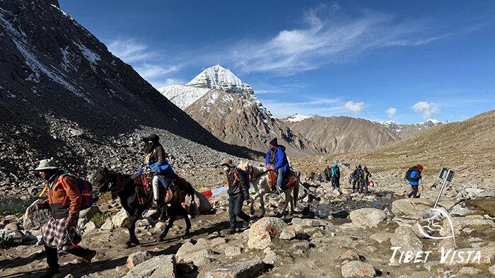 Experiencing horse riding at Mount Kailash.