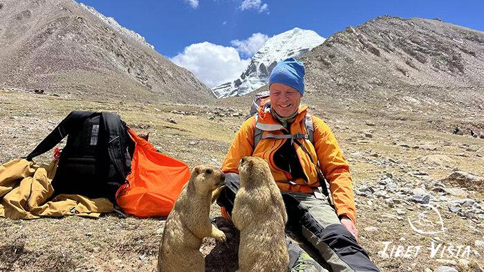 Observing small wildlife up close at Mount Kailash.