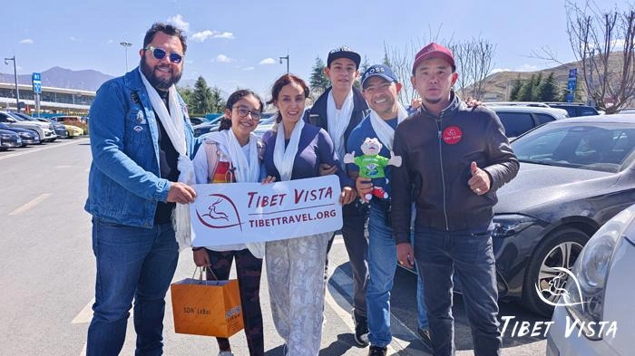 We welcomed a family from South America at Lhasa airport in April.
