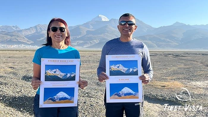 Distant views of Mt. Kailash with ideal weather conditions in June.