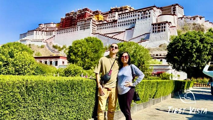 Potala Palace under blue skies in June.