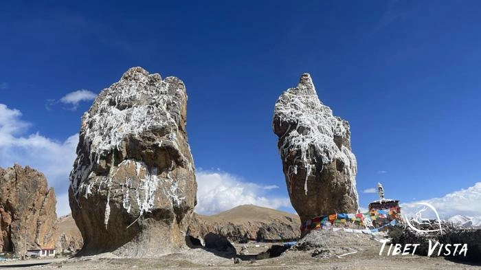 The Welcoming Stone on Tashi Peninsula, located on the southern shore of Lake Namtso.