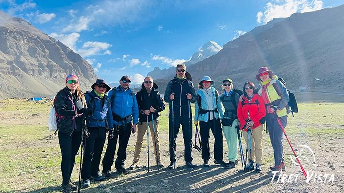 Group photo of our beloved guests with Mount Kailash as the backdrop.