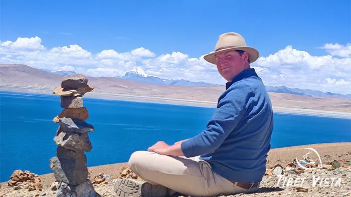 Mount Kailash alongside the sacred Lake Manasarovar