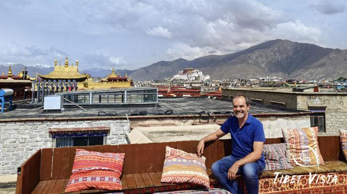 The great views of the Potala Palace from the roof of the hotel.