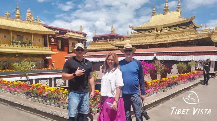 The golden summit of Jokhang temple in August.