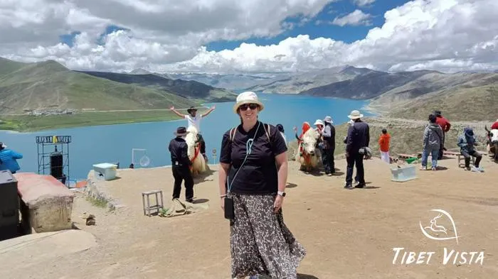 Yamdrok lake, one of the three holy lakes in Tibet, just 2 hours drive from Lhasa.