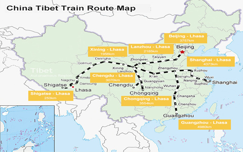 How to get to Tibet by train, All Trains to Tibet