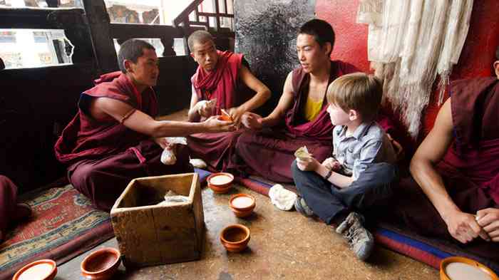 children travel in tibet