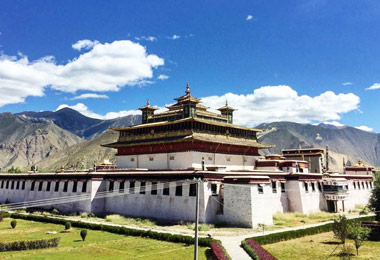 Samye Monastery combining Tibetan, Han and Indian architectural styles altogether