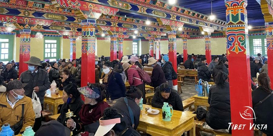 Local Tibetans in sweet tea house of Lhasa
