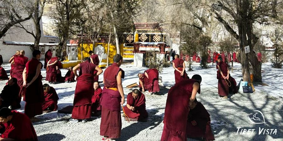 Monks debate in Sera Monastery