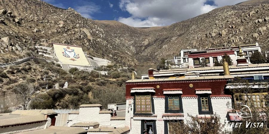 Thangka display in Drepung Monastery